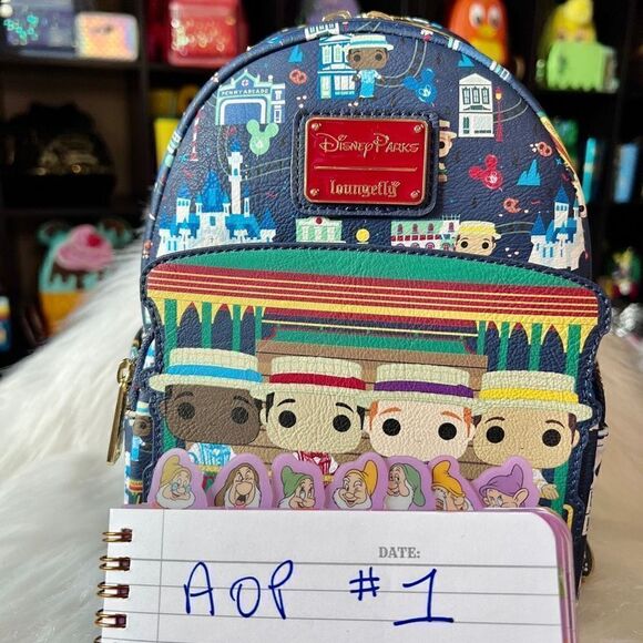 Dapper Dans Loungefly Mini Backpack Main Street NWT AOP 1 of 3 Disney NWT - Picture 1 of 8